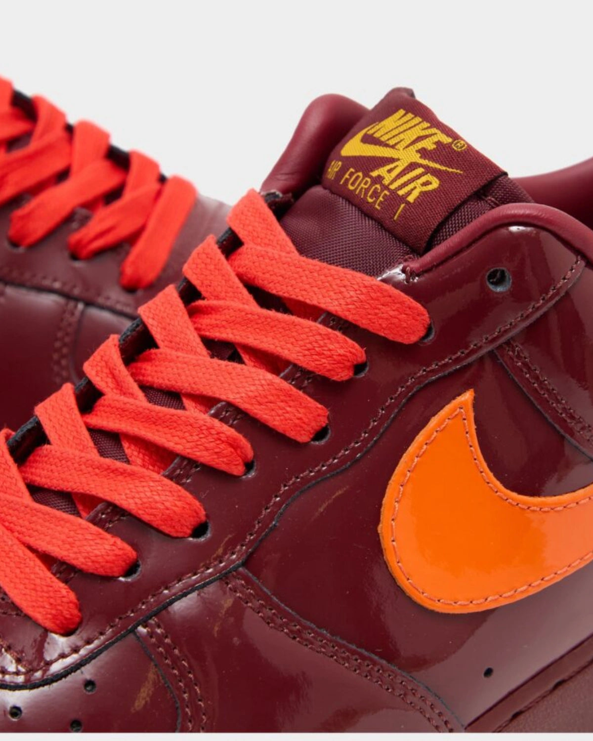 Nike Air Force 1 Low Patent Leather Dark Team Red Safety Orange