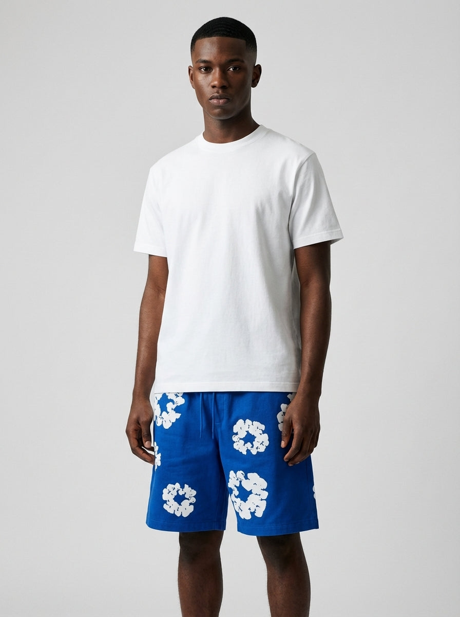 Denim Tears The Cotton Wreath Shorts Royal Blue