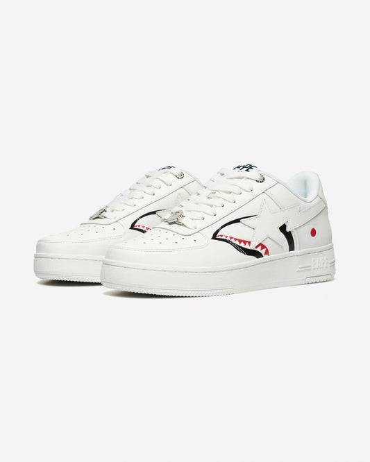 A Bathing Ape Bape Sta Low Shark Pack White