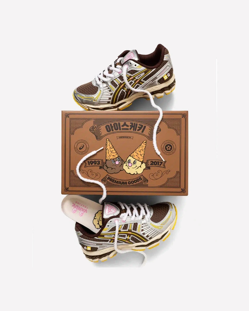 ASICS Gel-Kayano 12.1 Vandy The Pink Chocolate — detalle de la puntera