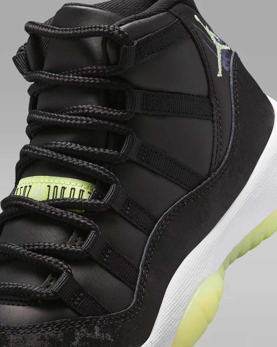 Air Jordan 11 Retro Black Barely Volt (GS)