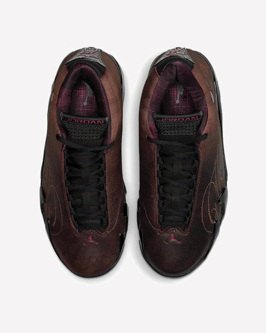 Jordan 14 Retro Mowalola Burnt Red — suela exterior