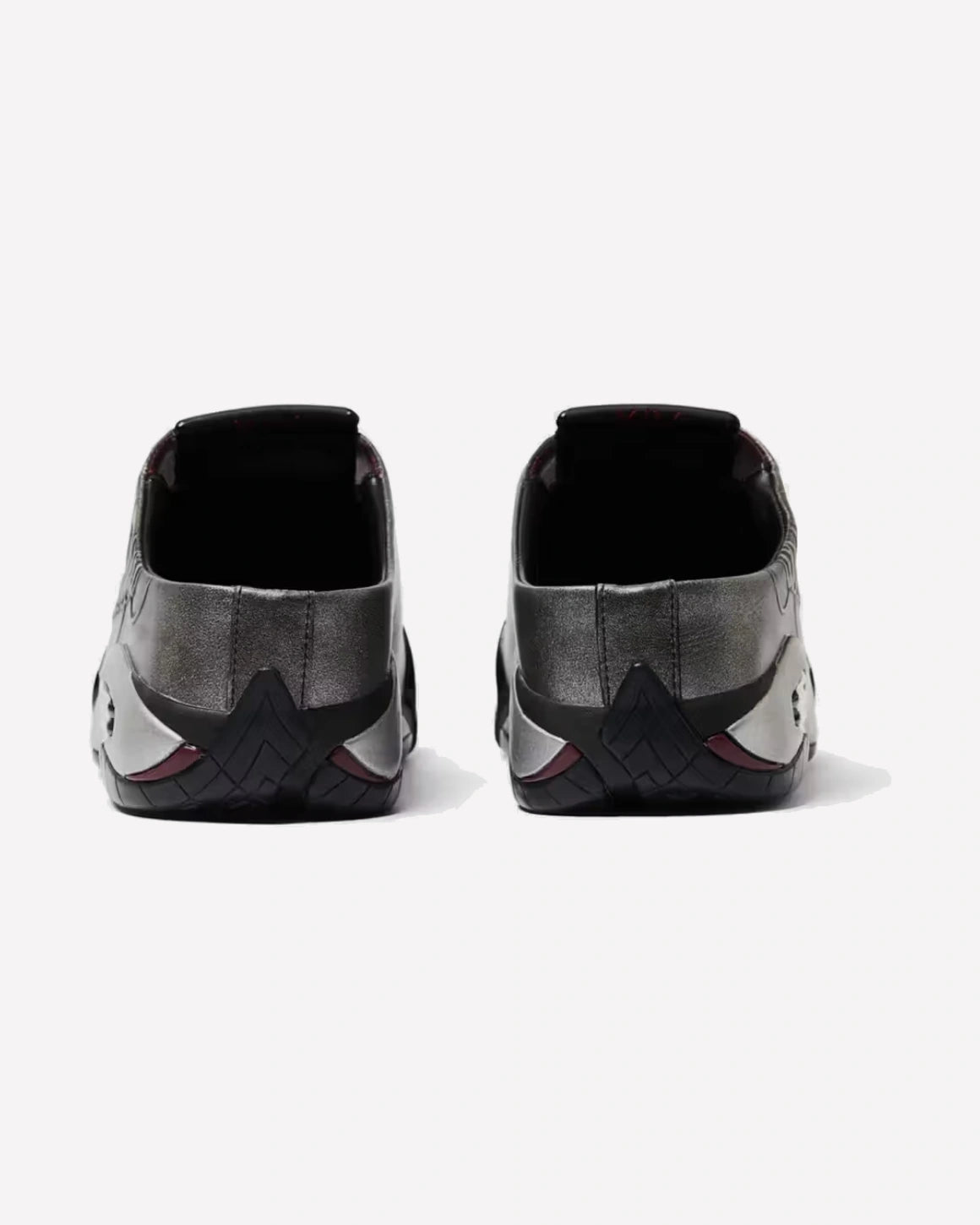 Jordan 14 Retro Mule Mowalola Burnt Red — detalle del talón