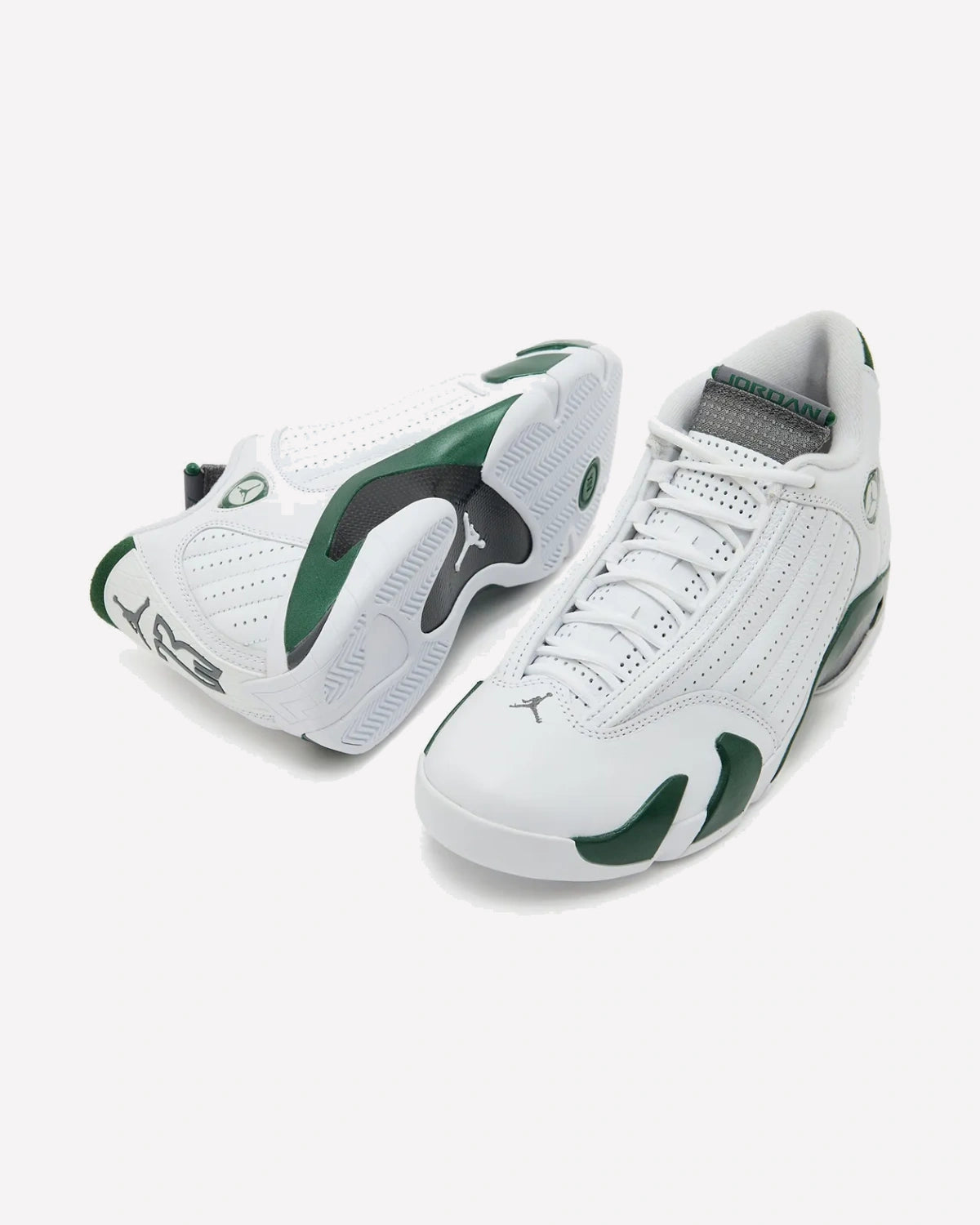 Jordan 14 Retro White Forest Green — vista superior