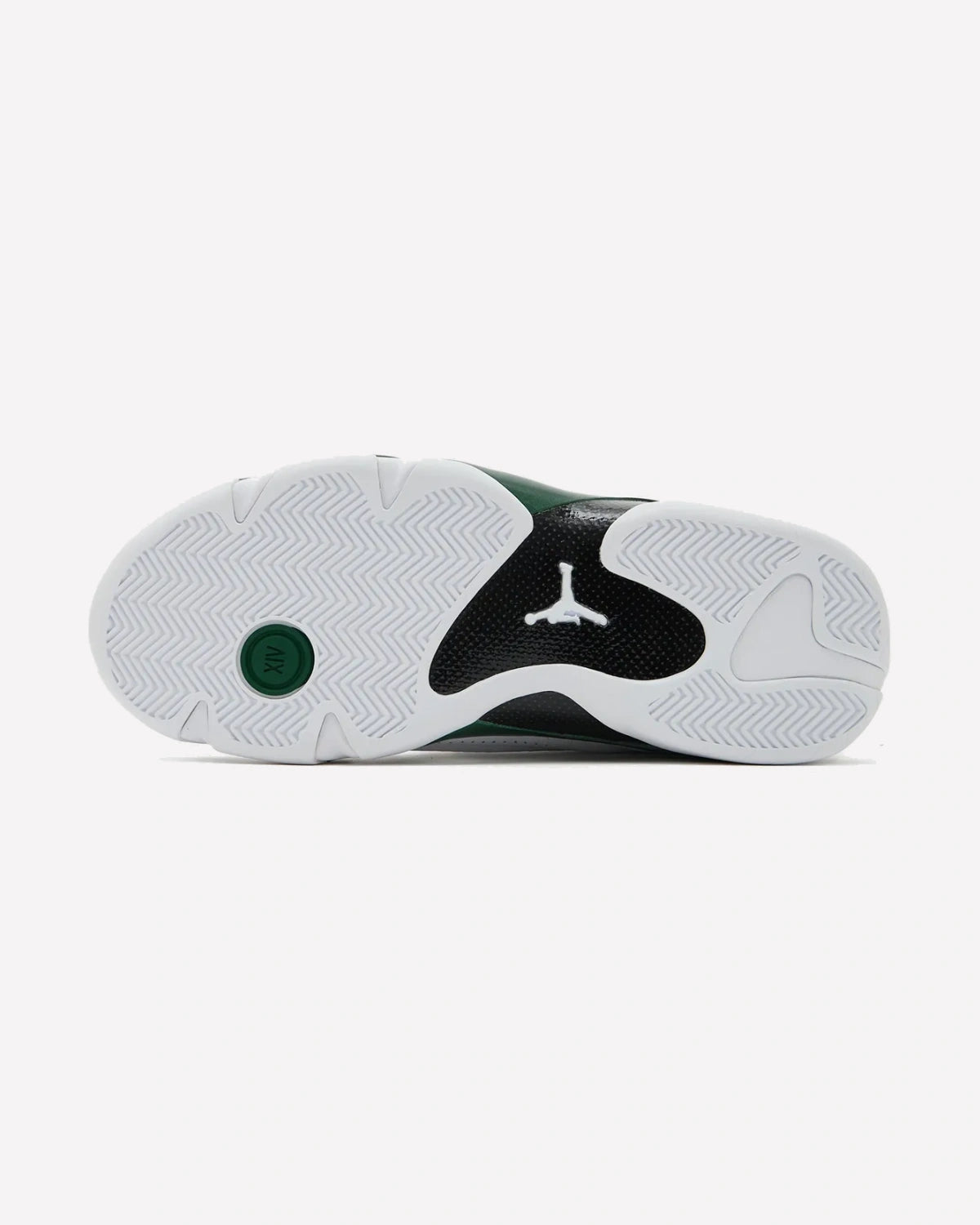 Jordan 14 Retro White Forest Green — suela exterior