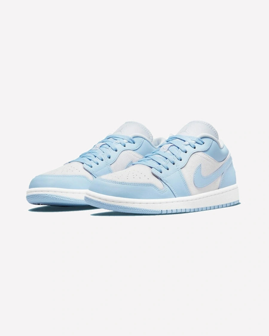 Jordan 1 Low Football Grey Aluminum — vista superior del par