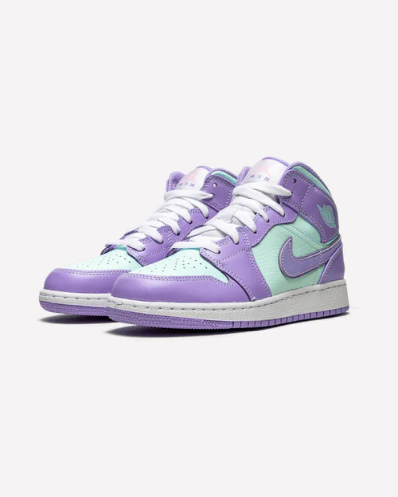 Air Jordan 1 Mid Purple Aqua (GS)