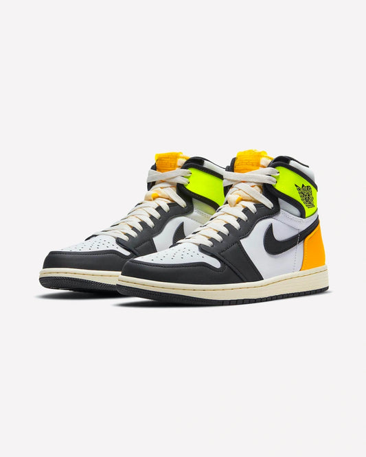 Air Jordan 1 Retro High White Black Volt University Gold