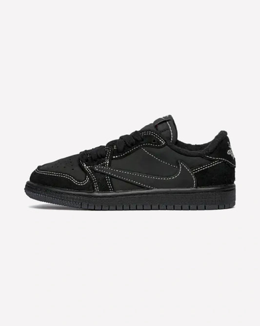 Jordan 1 Retro Low OG SP Travis Scott Black Phantom — vista del talón