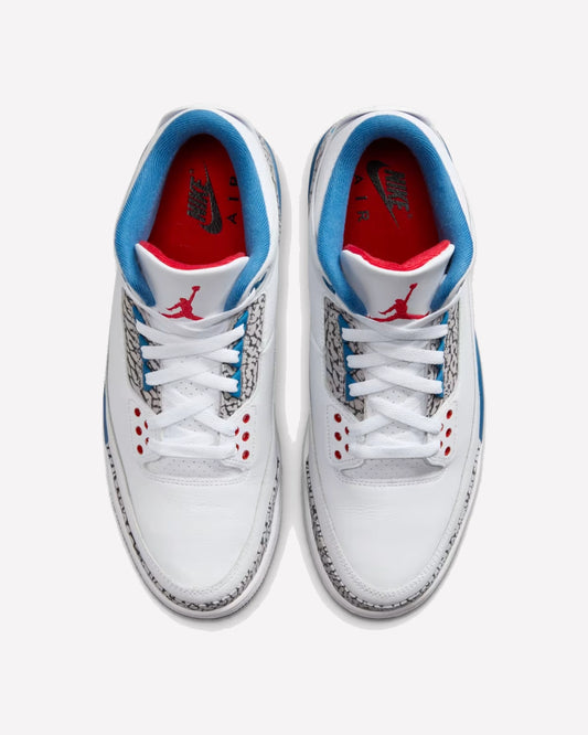 Jordan 3 Retro True Blue (2026) — detalle del talón