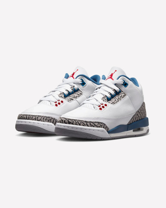 Jordan 3 Retro True Blue (2026) GS — vista superior
