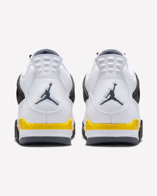 Jordan 4 Retro Rare Air Tour Yellow — vista del talón