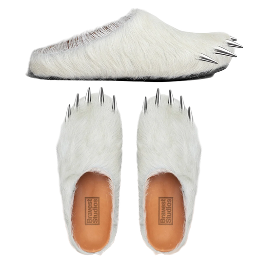 Bravest Studios Bear Claw Mule White - Sneaker Lane