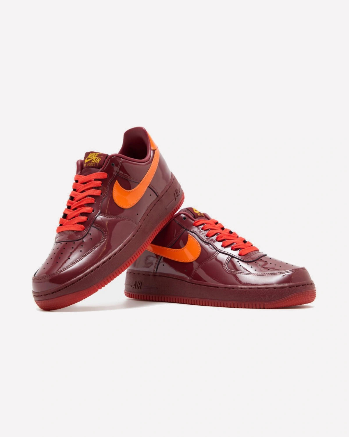 Nike Air Force 1 Low Patent Leather Dark Team Red Safety Orange