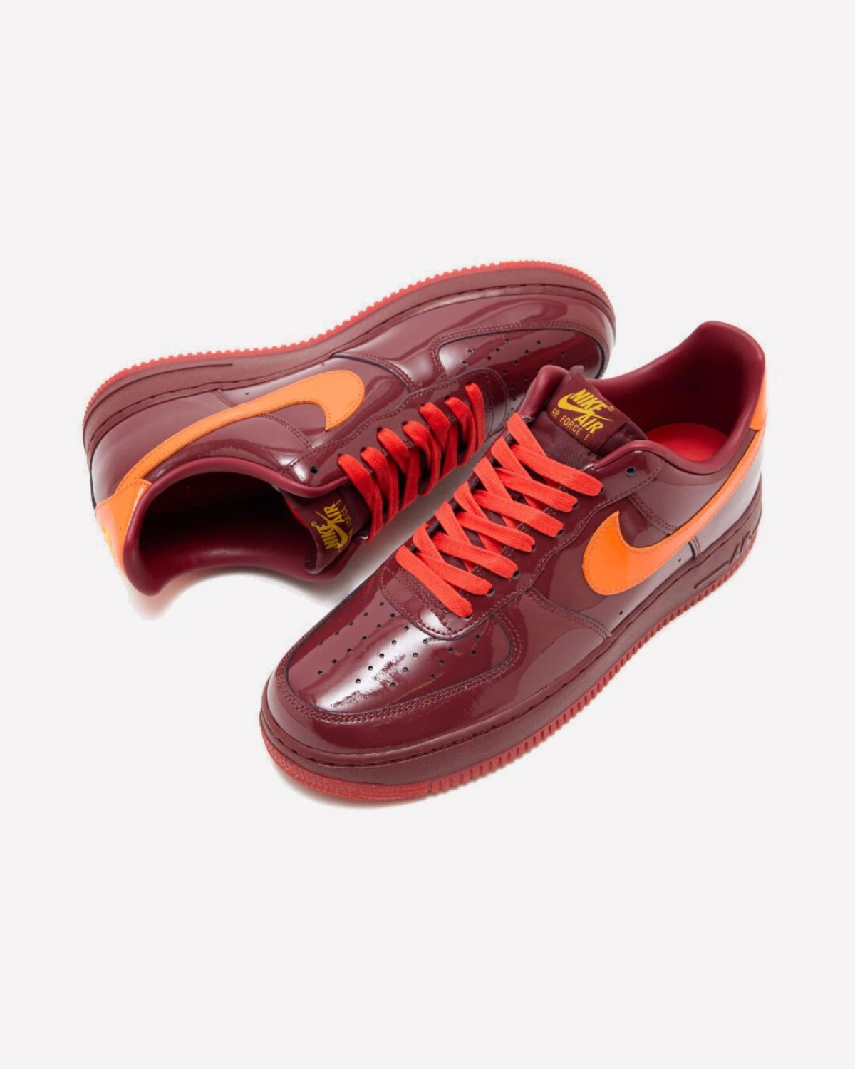 Nike Air Force 1 Low Patent Leather Dark Team Red Safety Orange