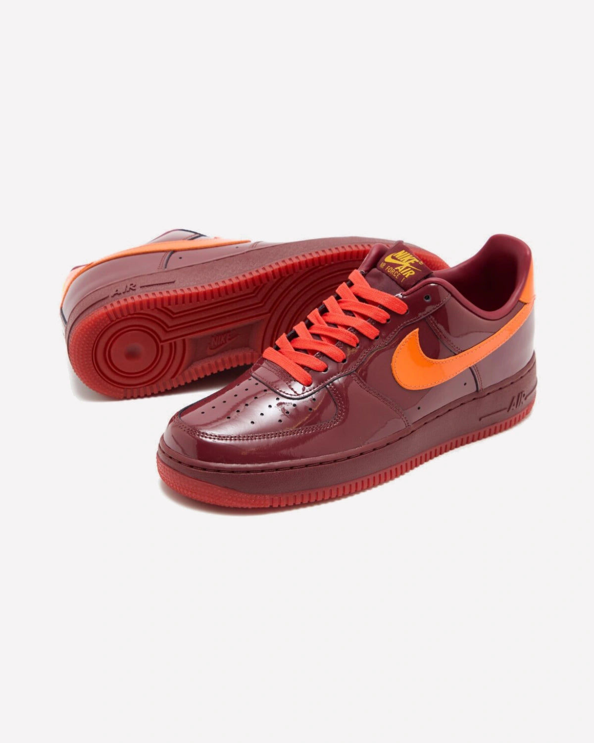 Nike Air Force 1 Low Patent Leather Dark Team Red Safety Orange