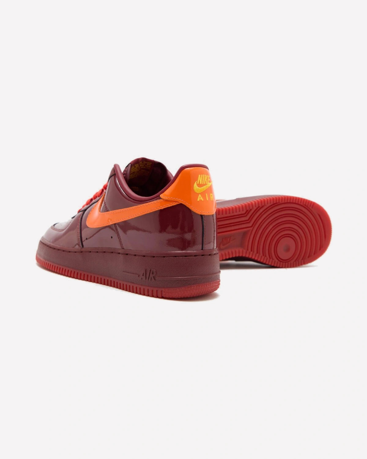 Nike Air Force 1 Low Patent Leather Dark Team Red Safety Orange