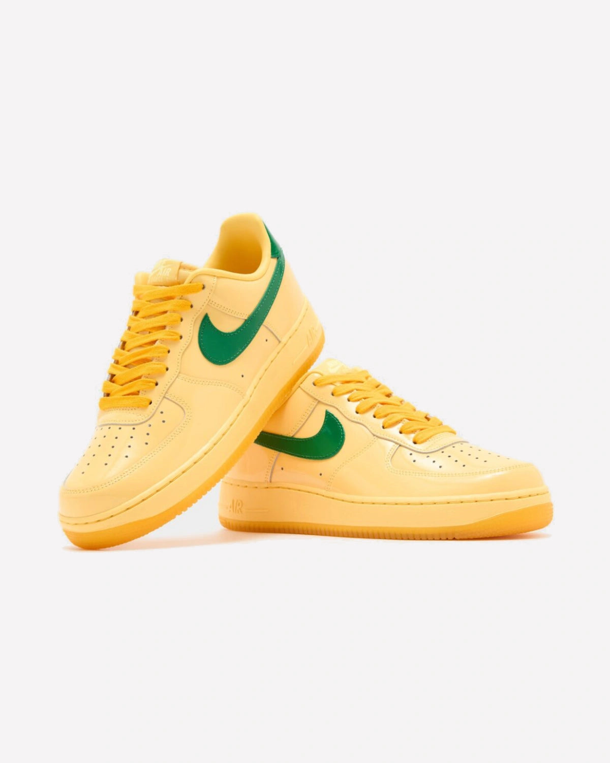 Nike Air Force 1 Low Patent Leather Topaz Gold Pine Green