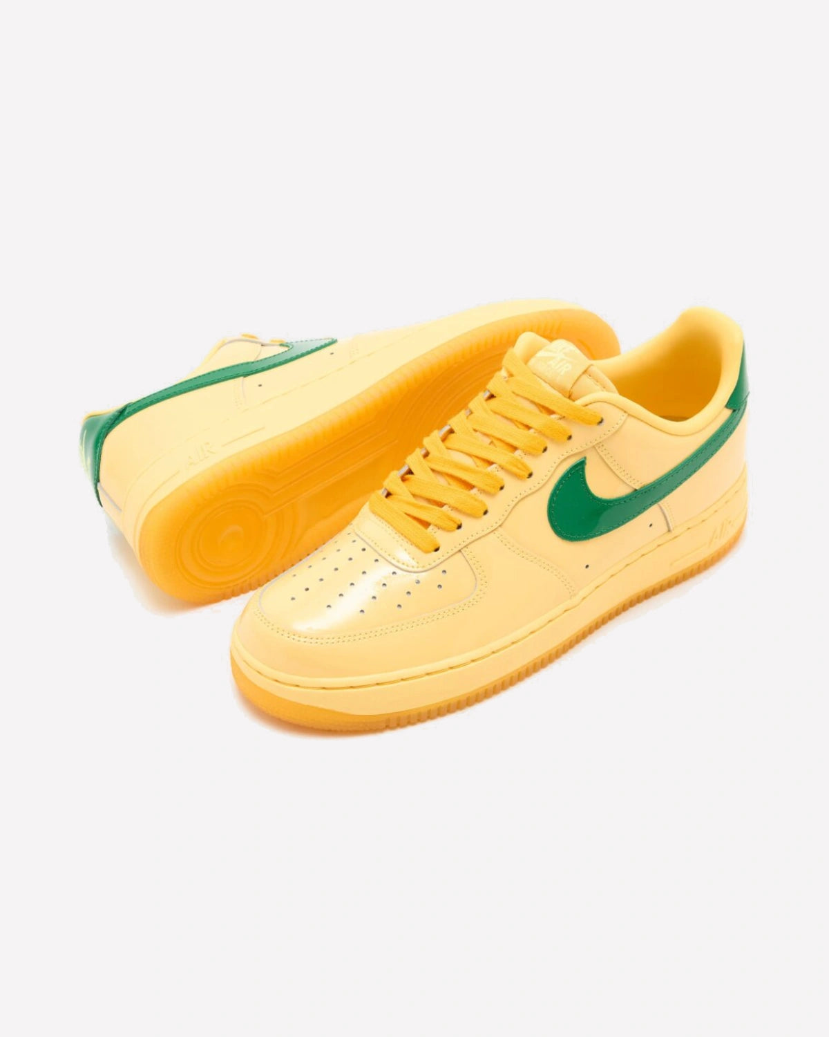 Nike Air Force 1 Low Patent Leather Topaz Gold Pine Green