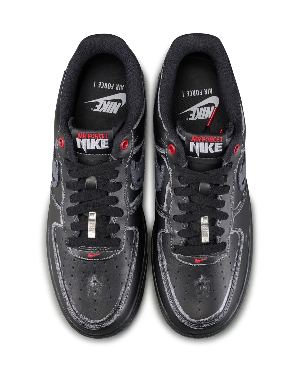 Nike Air Force 1 Low Scream Ghostface Black — detalle del talón