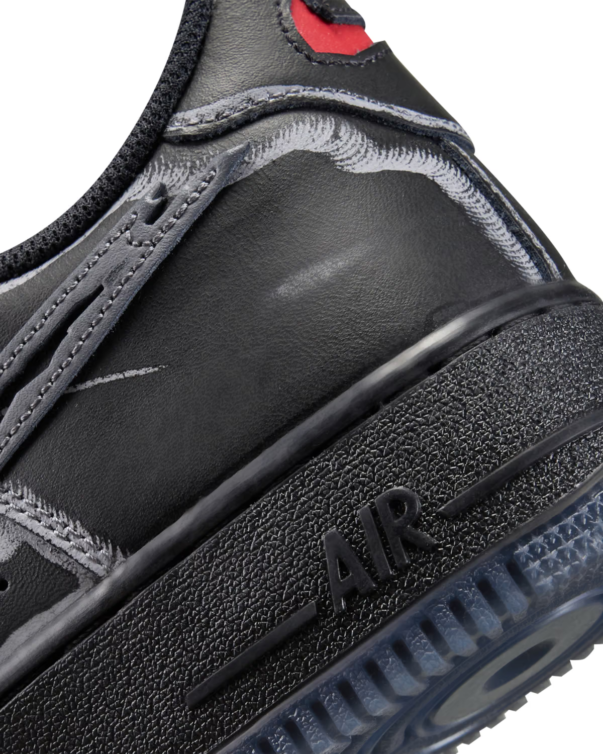 Nike Air Force 1 Low Scream Ghostface Black — par completo