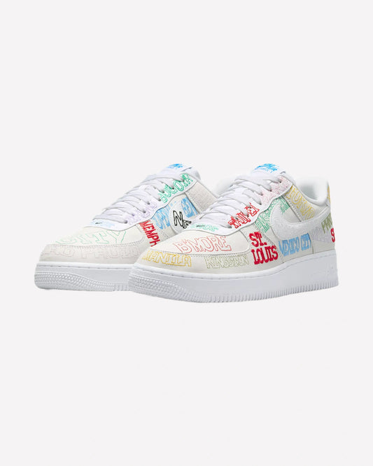 Nike Air Force 1 Low World Tour White — vista superior