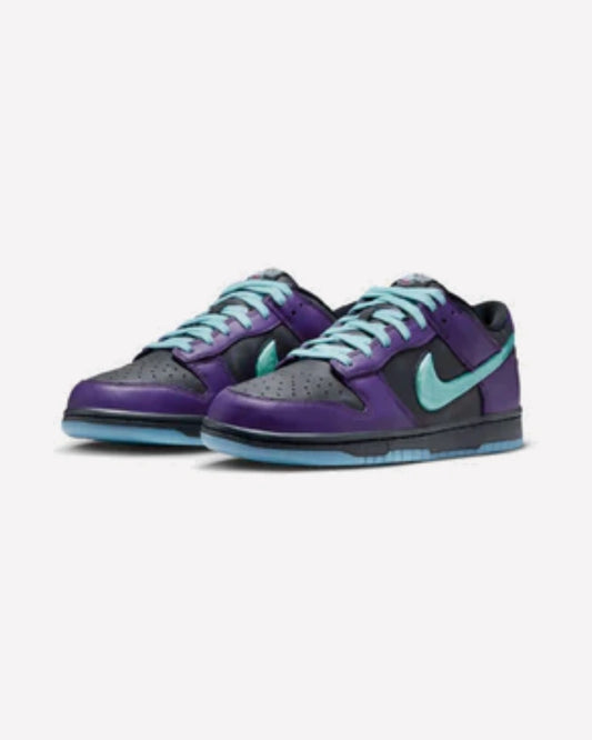 Nike Dunk Low LTD Wizard Black Grand Purple Artisan Teal — vista superior