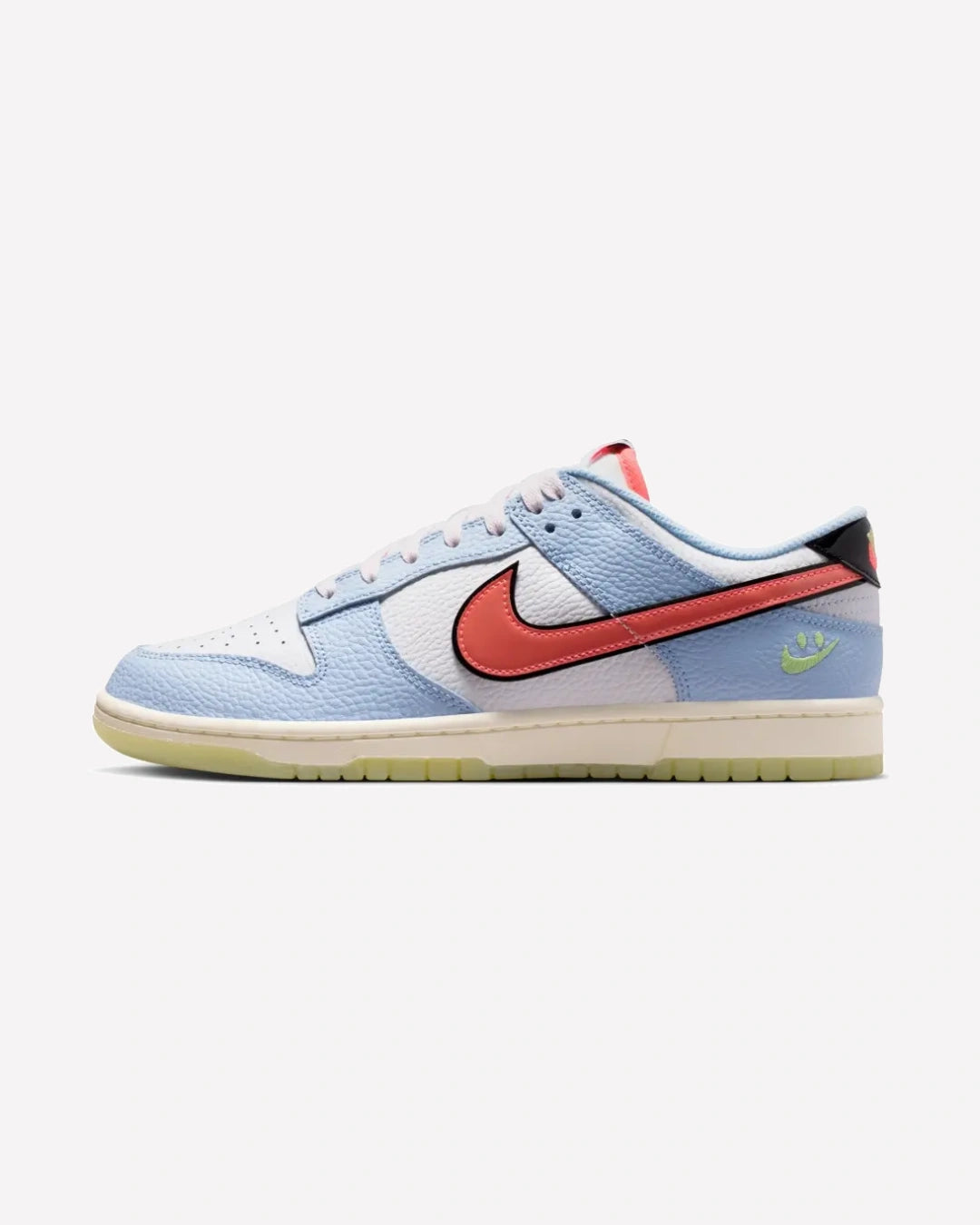 Nike Dunk Low Smiley Swoosh White Hydrogen Blue Crimson