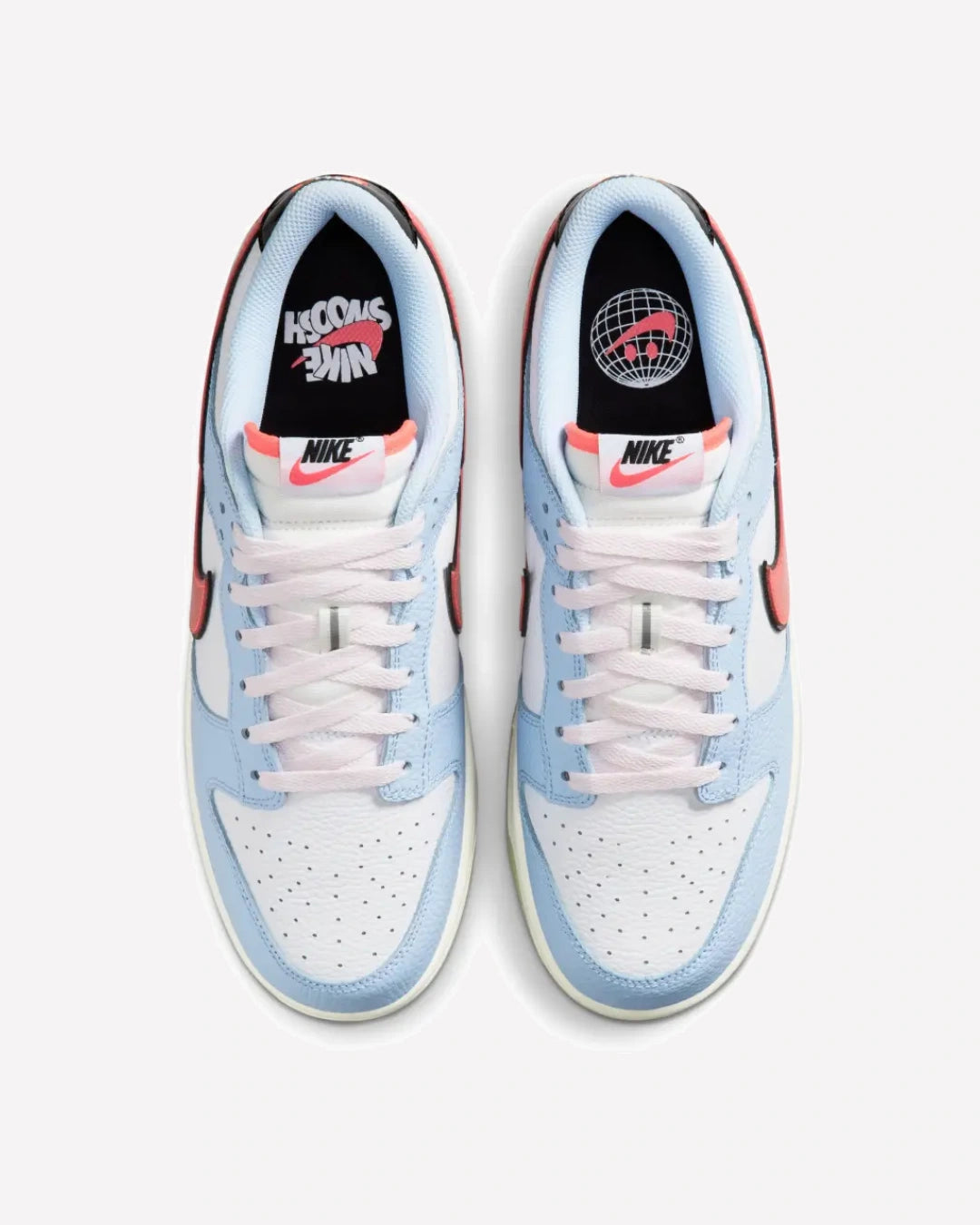 Nike Dunk Low Smiley Swoosh White Hydrogen Blue Crimson