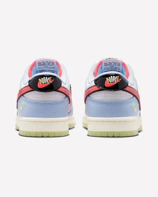 Nike Dunk Low Smiley Swoosh White Hydrogen Blue Crimson