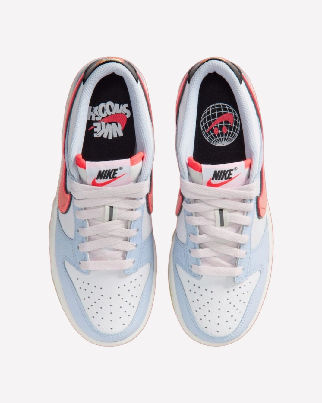 Nike Dunk Low Smiley Swoosh White Hydrogen Blue Crimson (GS)