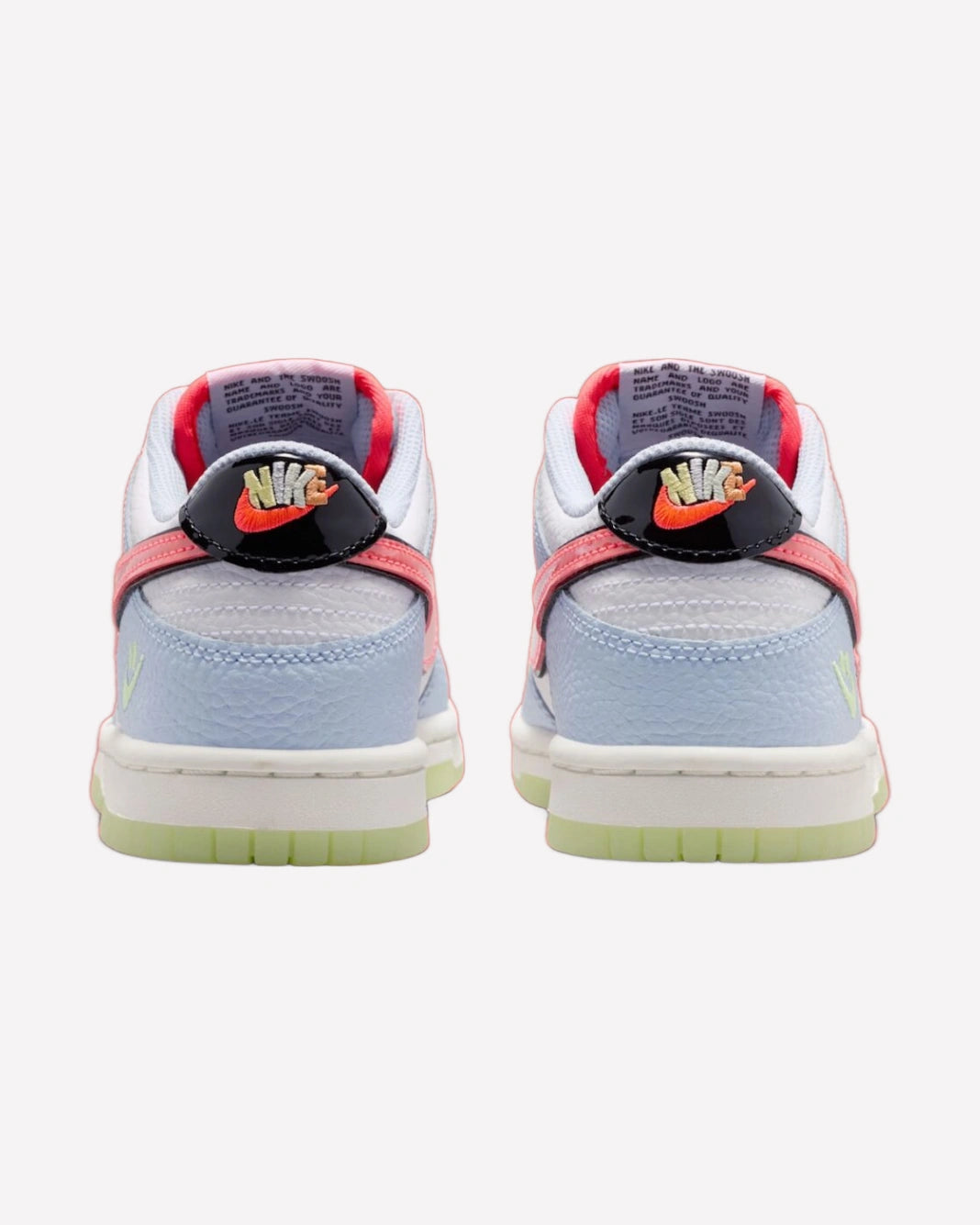 Nike Dunk Low Smiley Swoosh White Hydrogen Blue Crimson (GS)