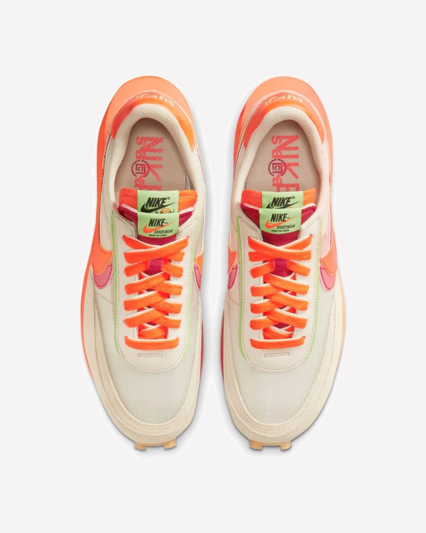 Nike LD Waffle sacai CLOT Kiss of Death Net Orange Blaze
