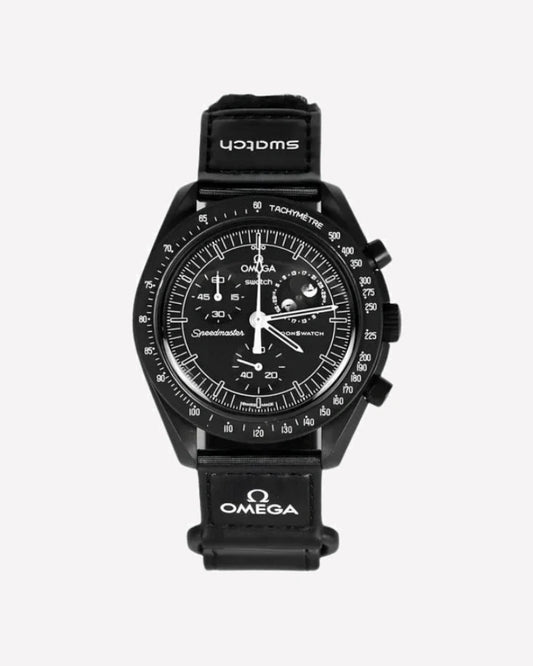 Swatch x Omega Bioceramic Moonswatch Mission To Moonphase Snoopy Black