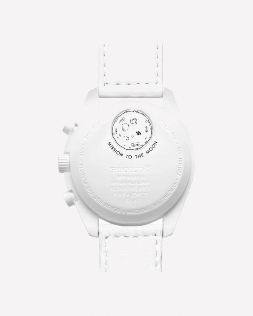 Swatch x Omega Bioceramic Moonswatch Mission To Moonphase Snoopy White