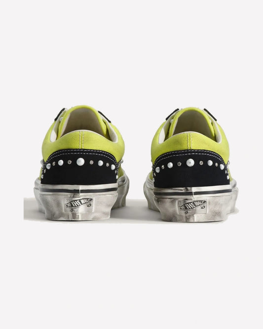Vans LX Old Skool 36 Pearlized Pack Lime Black — detalle del talón