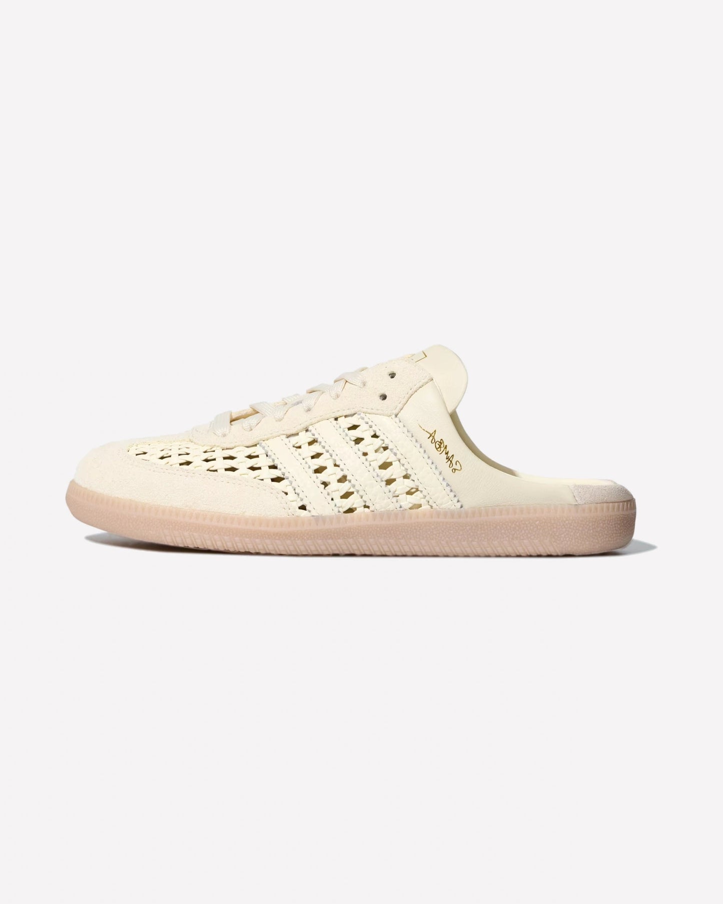adidas Samba Mule Woven Basketweave Cream White — vista lateral