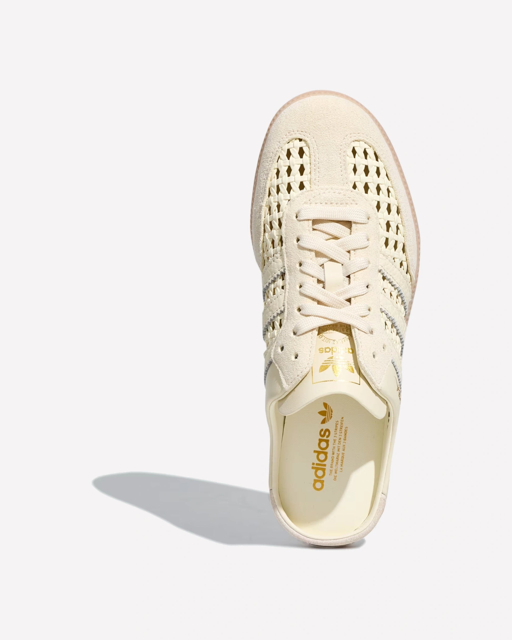 adidas Samba Mule Woven Basketweave Cream White — vista superior