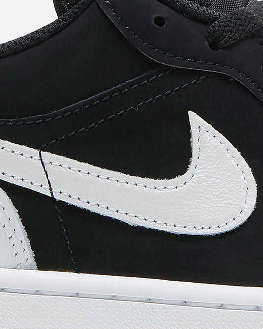 Jordan 1 Low Diamond Shorts Black White — detalle del upper