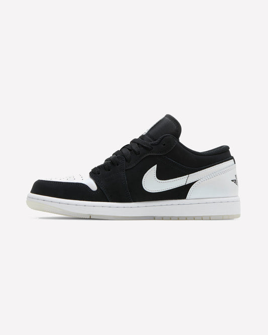 Jordan 1 Low Diamond Shorts Black White — vista lateral