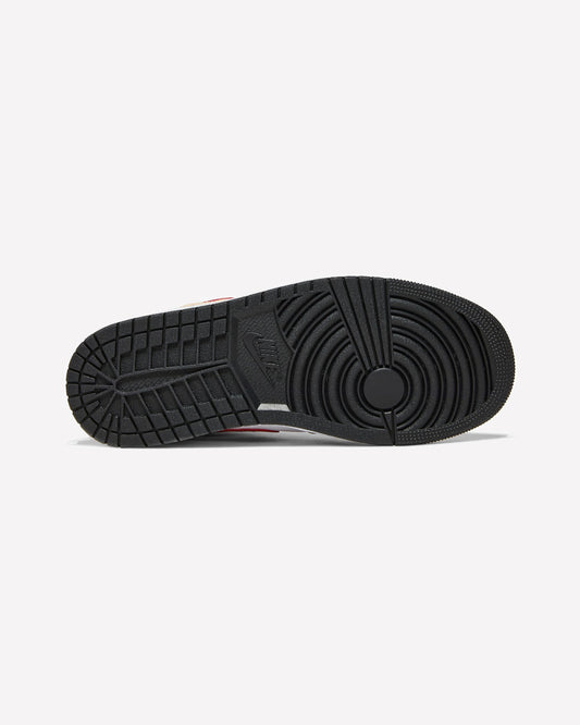 Jordan 1 Mid Light Curry Cardinal — vista trasera