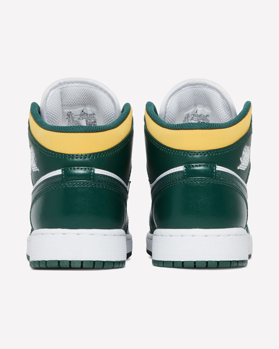 Jordan 1 Mid Sonics (2021) — vista trasera del talón