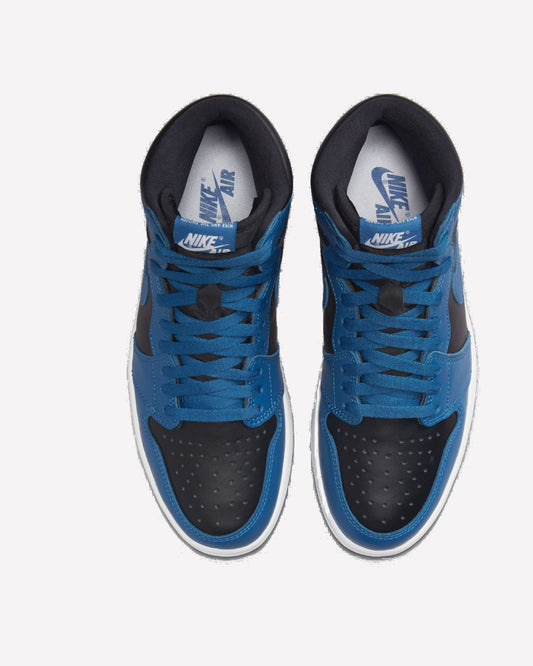 Jordan 1 Retro High OG Dark Marina Blue — vista del talón