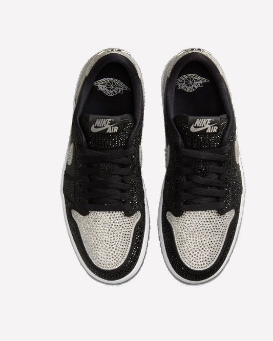 Jordan 1 Retro Low OG Swarovski Stealth — vista del talón