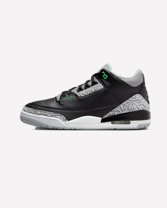 Jordan 3 Retro Green Glow — vista lateral
