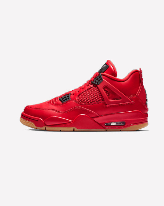 Jordan 4 Retro Fire Red Singles Day — vista lateral