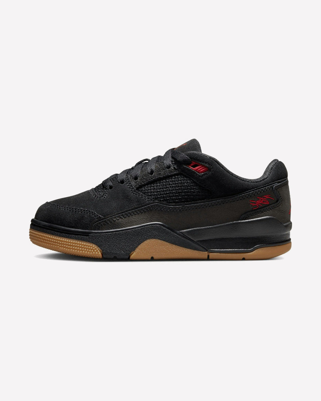 Air Jordan Flight Court Black Gum Medium Brown Varsity Red (GS)