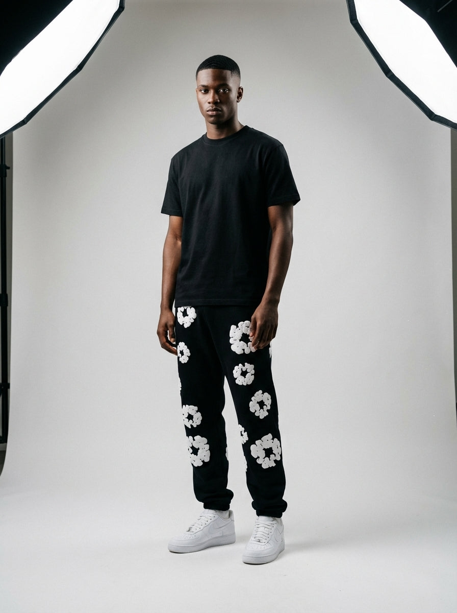 Denim Tears The Cotton Wreath Sweatpants Black