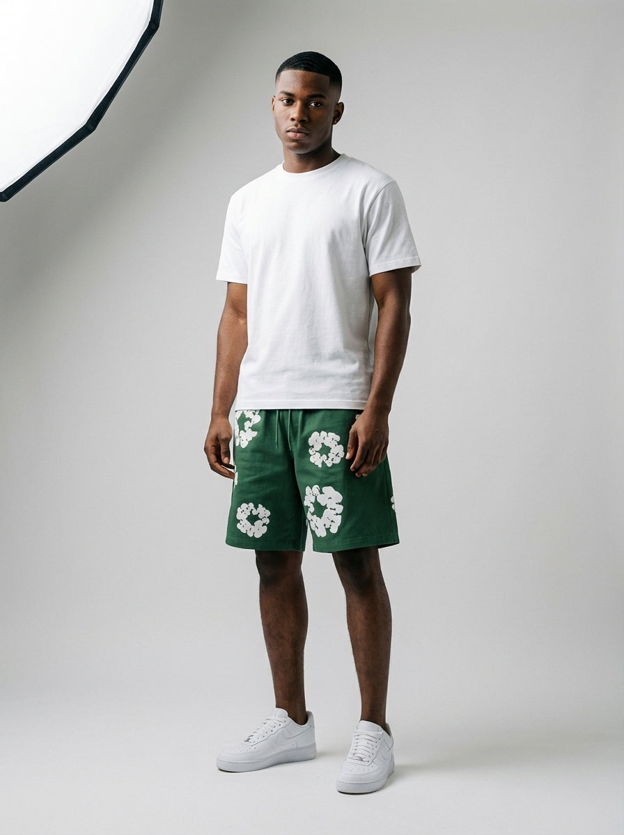 Denim Tears The Cotton Wreath Shorts Green