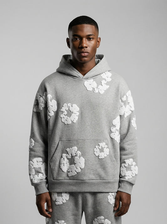 Denim Tears Hoodie The Cotton Wreath Grey